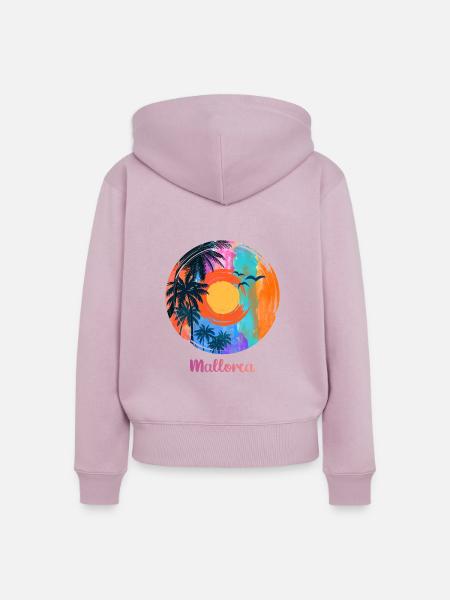 Ich liebe Mallorca - Frauen Premium Bio Zip Hoodie - Altrosa