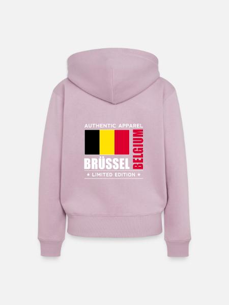 Brüssel - Frauen Premium Bio Zip Hoodie - Altrosa