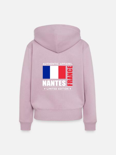 Nantes - Frauen Premium Bio Zip Hoodie - Altrosa