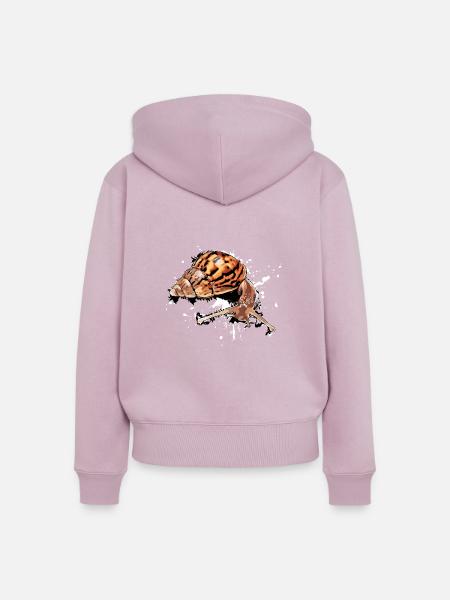 snail - schnecke - Frauen Premium Bio Zip Hoodie - Altrosa