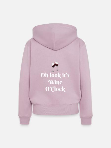 It s Wine O Clock - Frauen Premium Bio Zip Hoodie - Altrosa