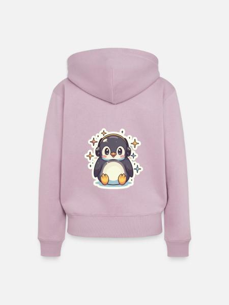 Pinguin-Liebhaber - Frauen Premium Bio Zip Hoodie - Altrosa