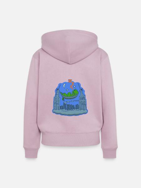 Das Monster macht Pause - Frauen Premium Bio Zip Hoodie - Altrosa