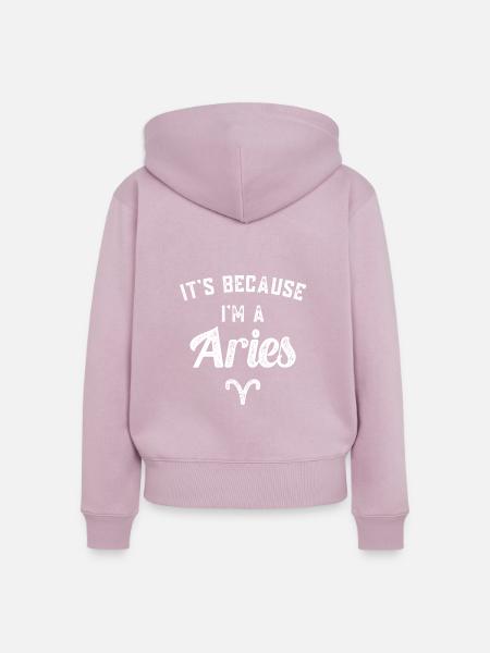 Sternzeichen Widder - Frauen Premium Bio Zip Hoodie - Altrosa
