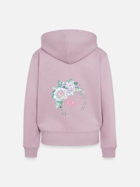 Für Alba - Frauen Premium Bio Zip Hoodie - Altrosa