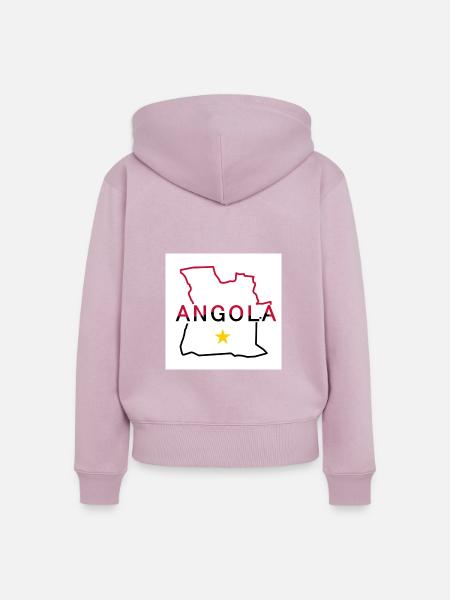 Karte von Angola - Frauen Premium Bio Zip Hoodie - Altrosa
