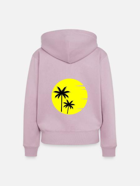 Sunset Palmen - Frauen Premium Bio Zip Hoodie - Altrosa
