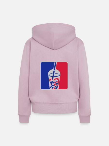 Rot Blau Bubble Tea - Frauen Premium Bio Zip Hoodie - Altrosa