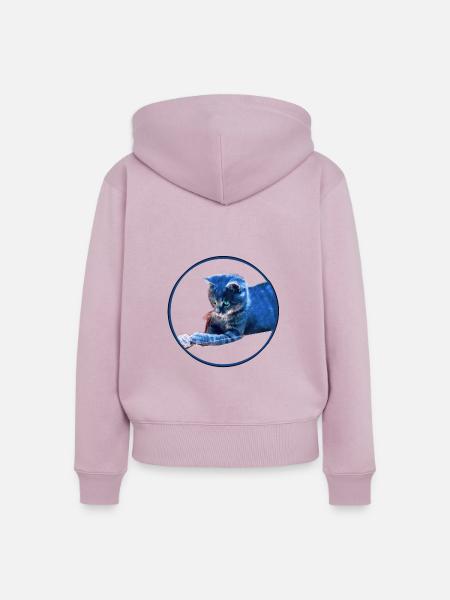 Spielende Kätzchen - Frauen Premium Bio Zip Hoodie - Altrosa
