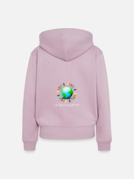 United together - Frauen Premium Bio Zip Hoodie - Altrosa