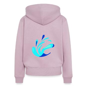 Eau liquide (couleurs personnalisables) - Sweat à capuche zippé Premium bio Femme - rose poudré - Dos - Julia (174cm)