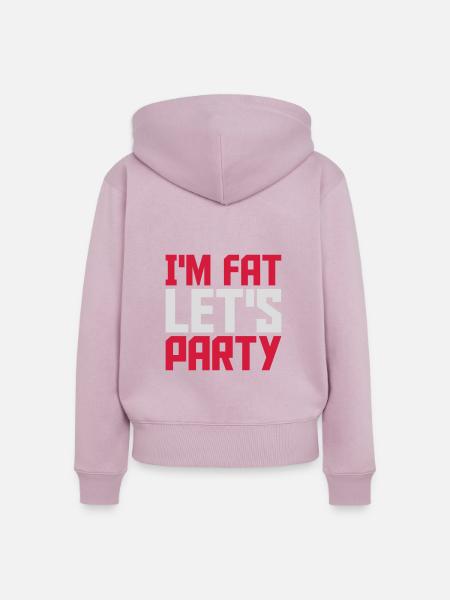 im fat lets party - Frauen Premium Bio Zip Hoodie - Altrosa