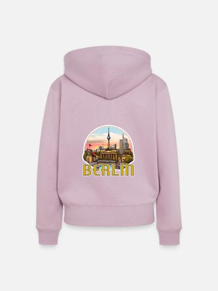 Berlin Hauptstadt - Frauen Premium Bio Zip Hoodie - Altrosa