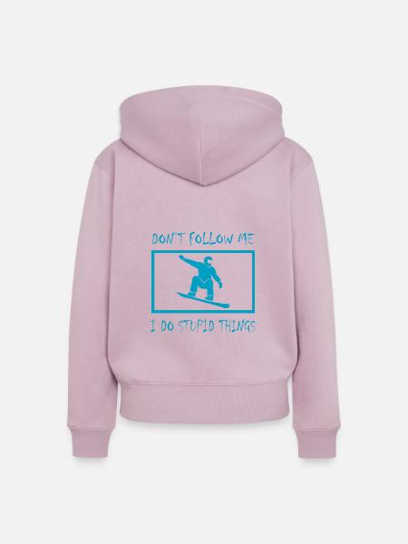 Snowboard Snowboarder - Frauen Premium Bio Zip Hoodie - Altrosa