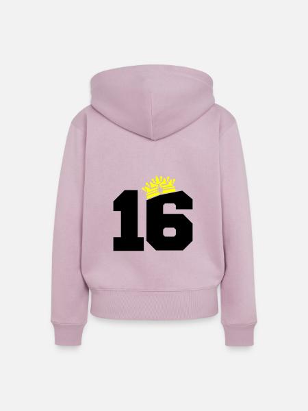 16 king - Frauen Premium Bio Zip Hoodie - Altrosa