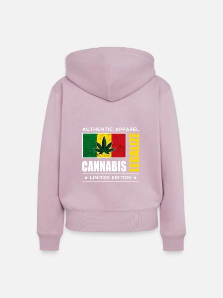 Cannabis - Frauen Premium Bio Zip Hoodie - Altrosa