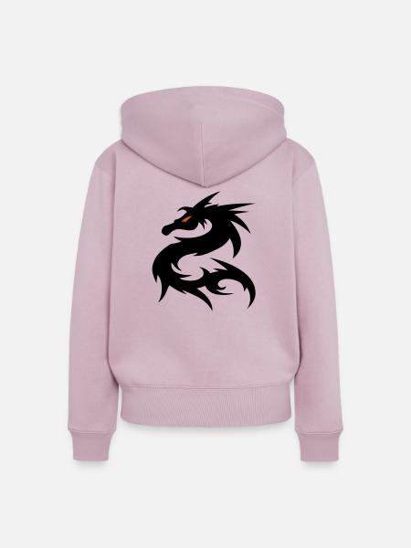 Drache Fantasy Tattoo - Frauen Premium Bio Zip Hoodie - Altrosa