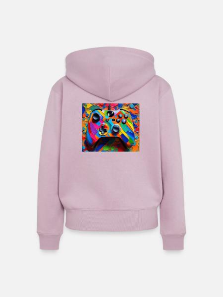 Colourbomb Controller - Frauen Premium Bio Zip Hoodie - Altrosa