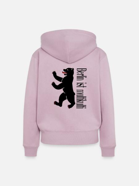 Berlin ist multikulti, Geschenkidee - Frauen Premium Bio Zip Hoodie - Altrosa