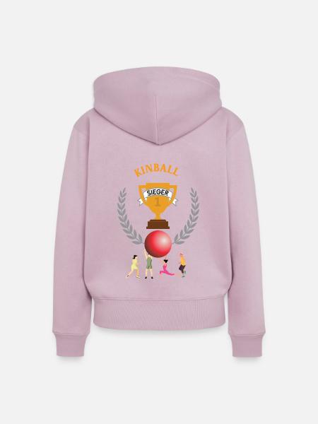Kinball Sieger Gewinner Turnier Meisterschaft - Frauen Premium Bio Zip Hoodie - Altrosa