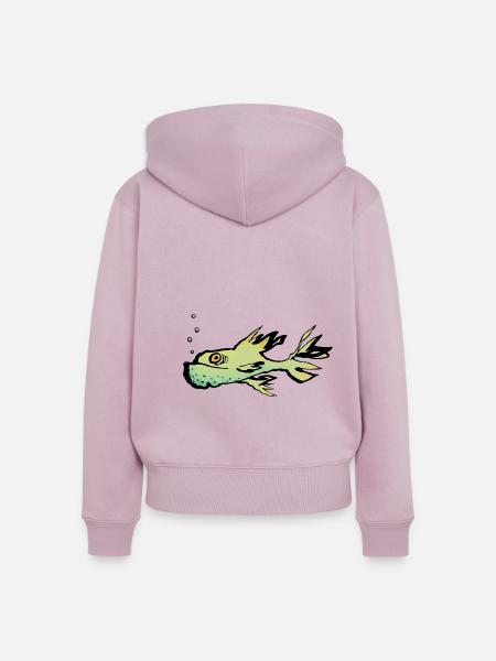 Fisch - Frauen Premium Bio Zip Hoodie - Altrosa