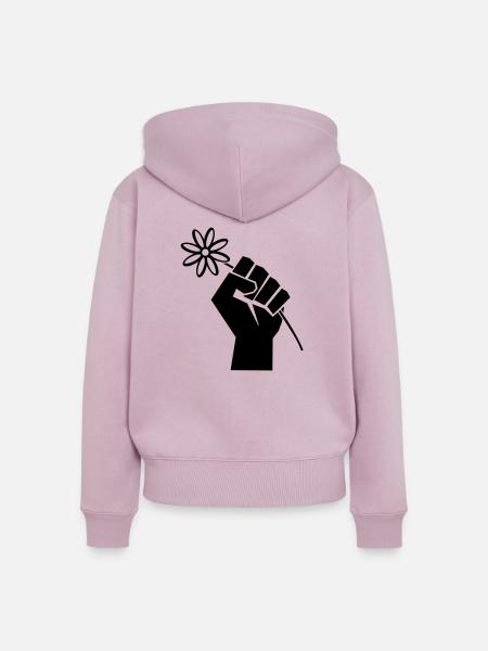 Freedom Fist - Frauen Premium Bio Zip Hoodie - Altrosa