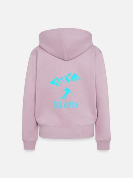 skifahren - Frauen Premium Bio Zip Hoodie - Altrosa
