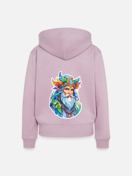 Druide Wasserfarben - Frauen Premium Bio Zip Hoodie - Altrosa