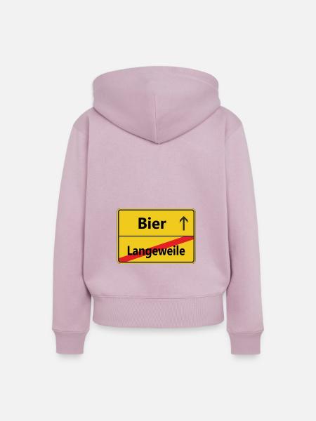 Langeweile? Bier - Frauen Premium Bio Zip Hoodie - Altrosa