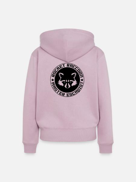 Rocket-Waschbär voll Logo - Frauen Premium Bio Zip Hoodie - Altrosa