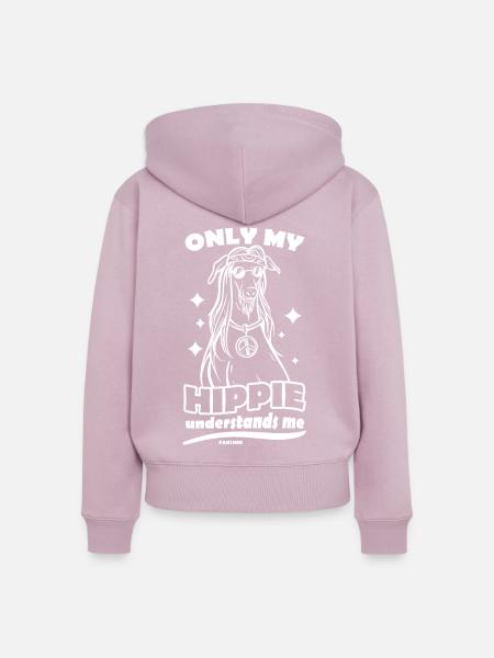 Hippie Hund - Frauen Premium Bio Zip Hoodie - Altrosa