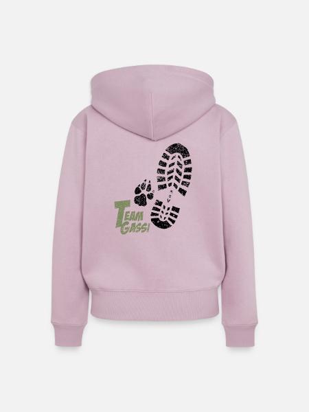 Fussabdruecke gruen - Frauen Premium Bio Zip Hoodie - Altrosa