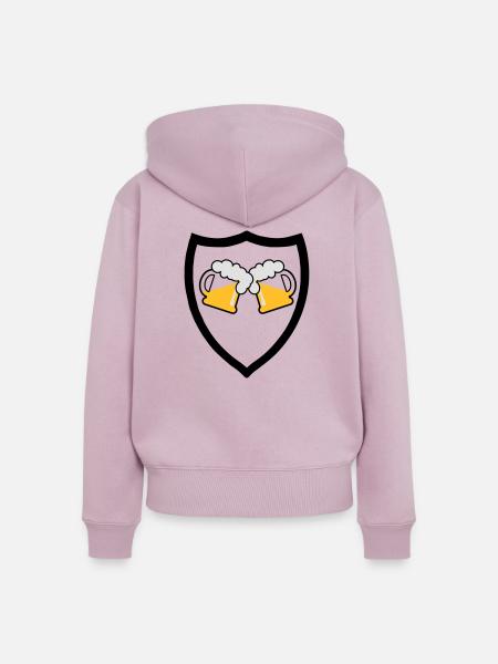 Bier Emblem 3c - Frauen Premium Bio Zip Hoodie - Altrosa