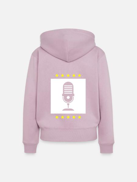 Podcast Logo Mikrofon - Frauen Premium Bio Zip Hoodie - Altrosa
