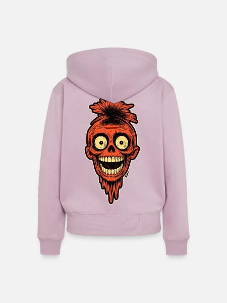 Crimson Skull Mohawk Maskottchen - Frauen Premium Bio Zip Hoodie - Altrosa