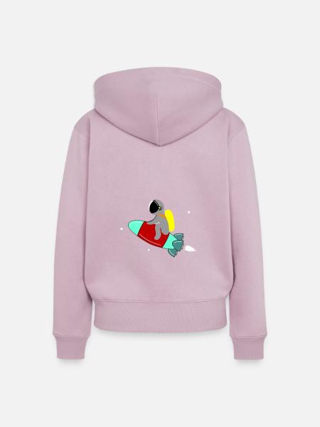 astronaut - Frauen Premium Bio Zip Hoodie - Altrosa