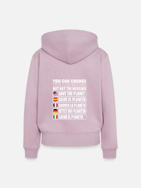 Speichern Sie Die Planetenumgebung - Frauen Premium Bio Zip Hoodie - Altrosa