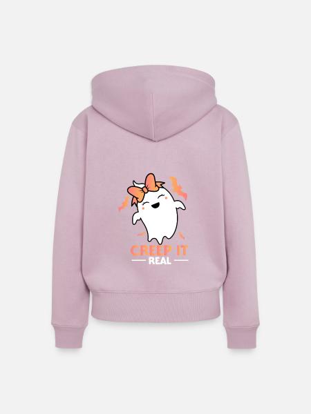 Halloween Kostüm Halloweenparty - Frauen Premium Bio Zip Hoodie - Altrosa