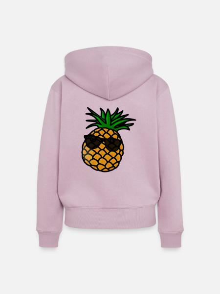 Coole Ananas - Frauen Premium Bio Zip Hoodie - Altrosa