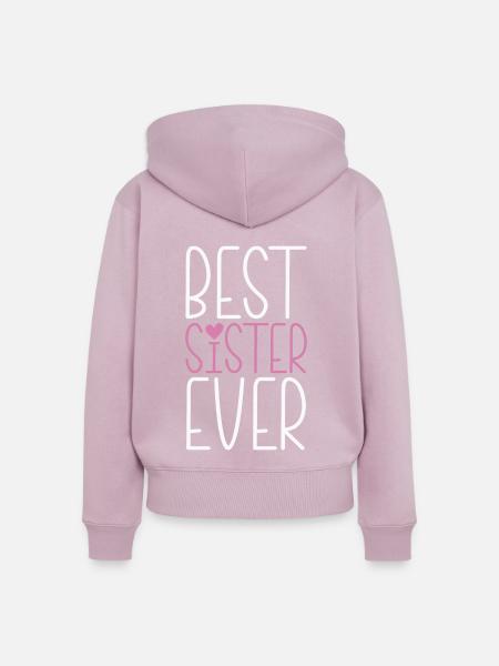 Beste Schwester - Frauen Premium Bio Zip Hoodie - Altrosa