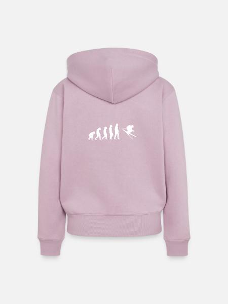 Ski Shirt Evolution of Ski - Frauen Premium Bio Zip Hoodie - Altrosa