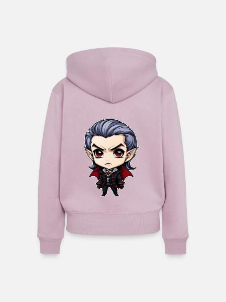 Ein Chibi-Vampir - Frauen Premium Bio Zip Hoodie - Altrosa