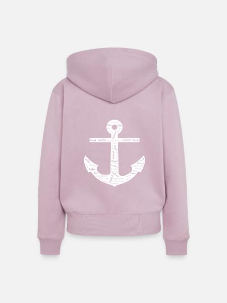 Anker Wortwolken-Design - Frauen Premium Bio Zip Hoodie - Altrosa