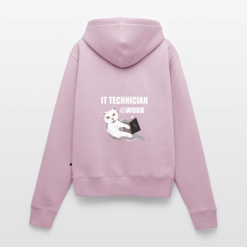 IT Techniker Katze Programmierer Techie Frauen Premium Bio Zip Hoodie
