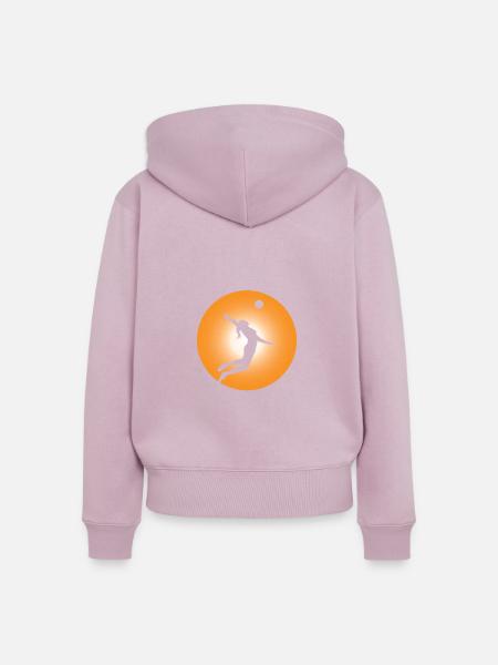 Volleyball Damen - Frauen Premium Bio Zip Hoodie - Altrosa