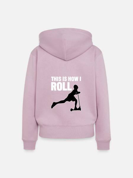 Rollerfahren So rolle ich - Frauen Premium Bio Zip Hoodie - Altrosa