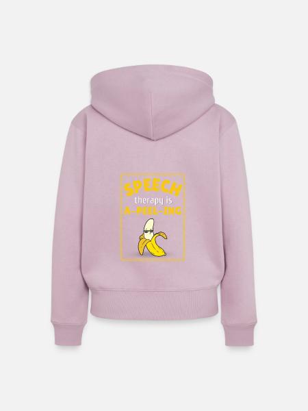 Logopädie Banane Sprachpathologie - Frauen Premium Bio Zip Hoodie - Altrosa