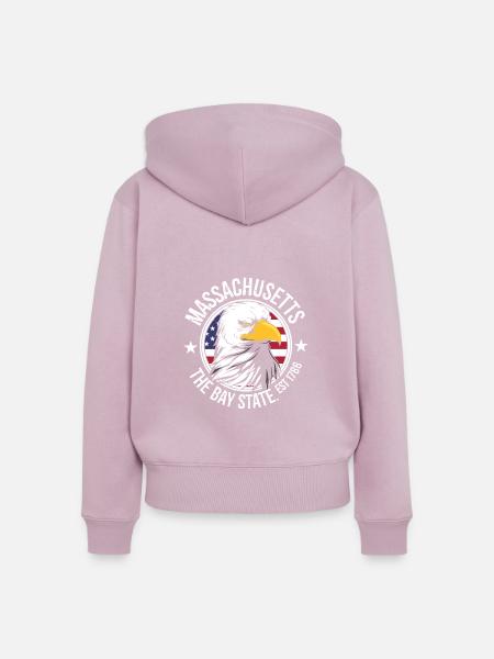 Massachusetts - Frauen Premium Bio Zip Hoodie - Altrosa