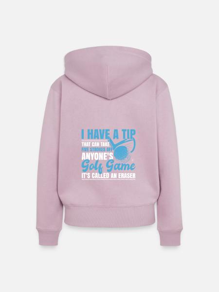 Golfspiel Lustiger Golfer - Frauen Premium Bio Zip Hoodie - Altrosa