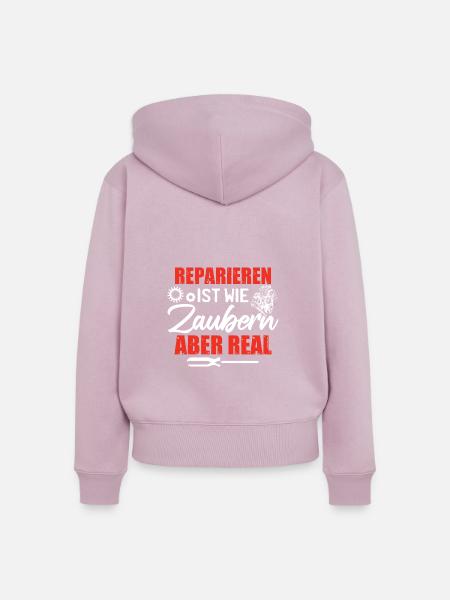 Autoschrauber Mechaniker Werkstatt - Frauen Premium Bio Zip Hoodie - Altrosa